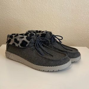 Grey and leopard Hey Dudes